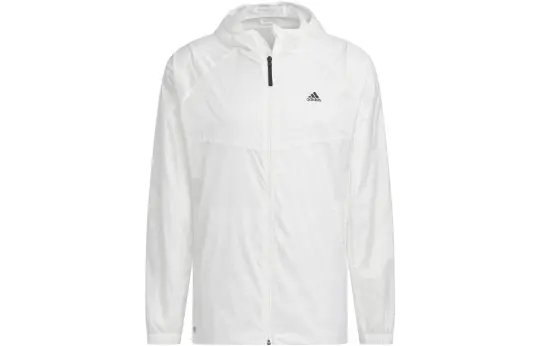 Adidas Windbreaker Breathable Sun Protection Clothing Unisex Bright White