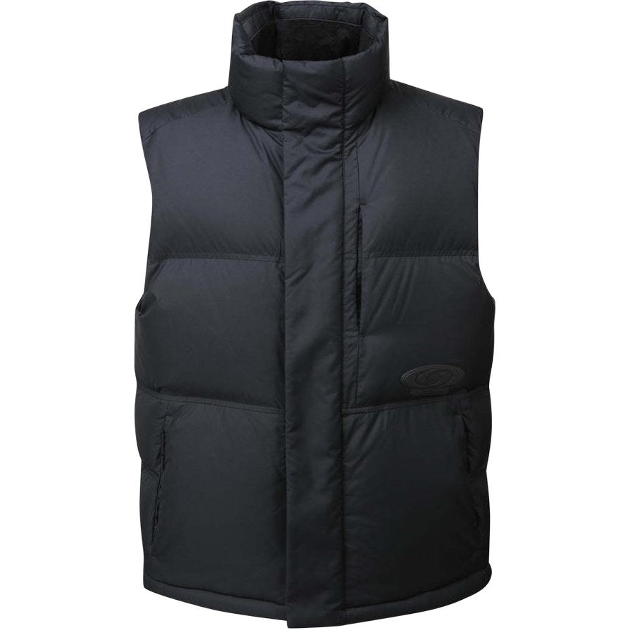 SALOMON Salomon Korean line logo patch stand collar zipper sleeveless vest men's black