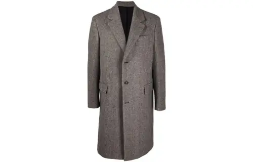 Bottega Veneta Coats Men's Brown Lapel Moderate Straight Fit