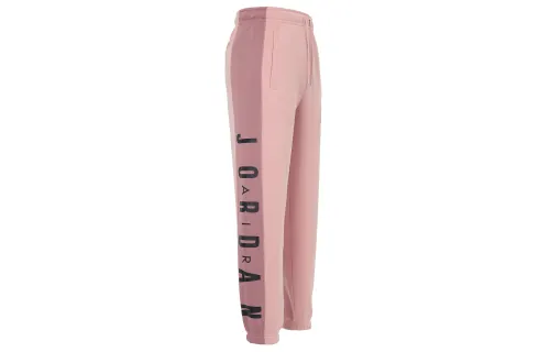 Jordan Comes With Fleece Lined Thermal Cuffed Vintage Color Block Pants With Straight Fit Knitted Sweatpants Men's Pink