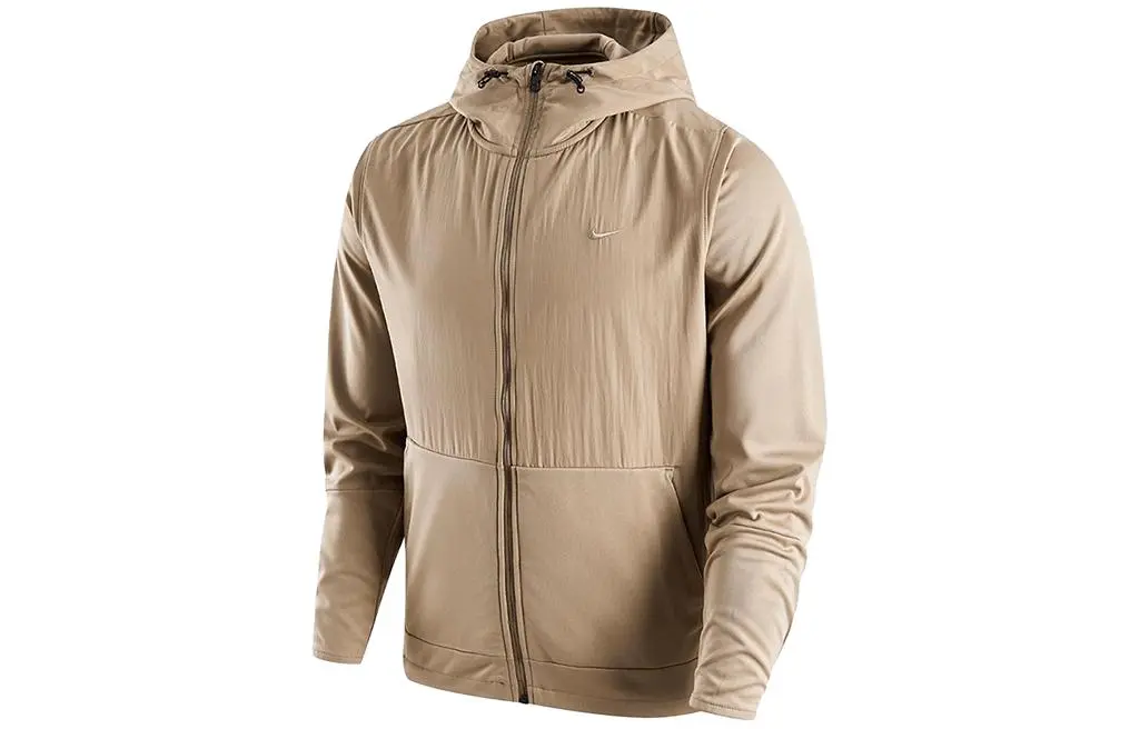 Nike Jackets Men's Khaki Hooded (Non-detachable) Moderate Straight Fit