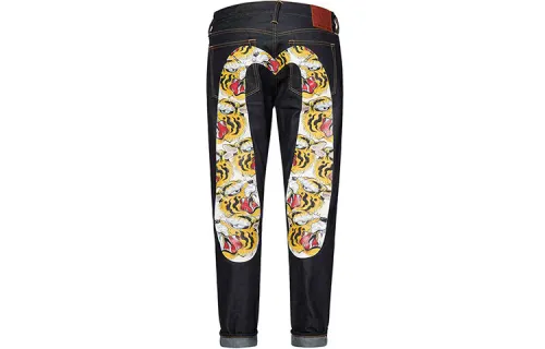 EVISU Tapered Pants Jeans Men's Denim Blue