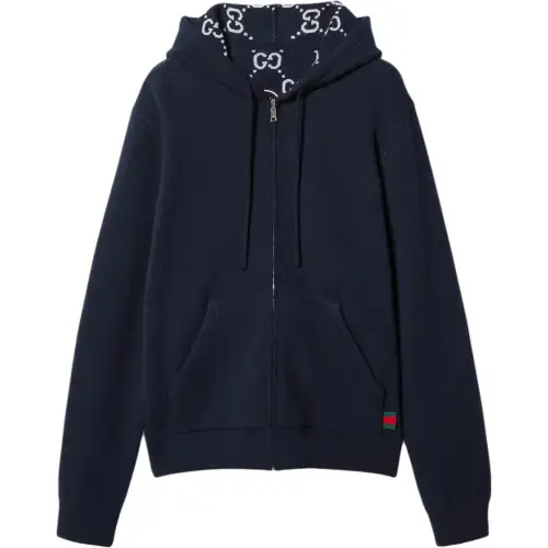 GUCCI Zip Up Long Sleeved Reversible Hoodie