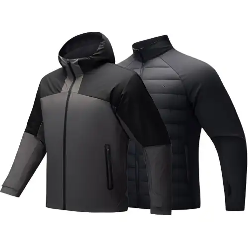 Anta Variety Training Collection Thermal Windbreaker Jacket Men's Basic Black/Deep Sauce Gray