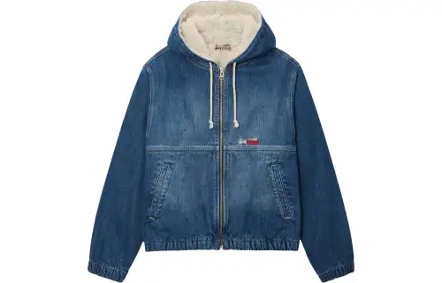 Stussy Denim Sherpa Work Jacket Dark Navy