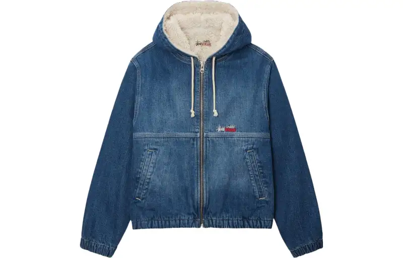 Stussy Denim Sherpa Work Jacket Dark Navy