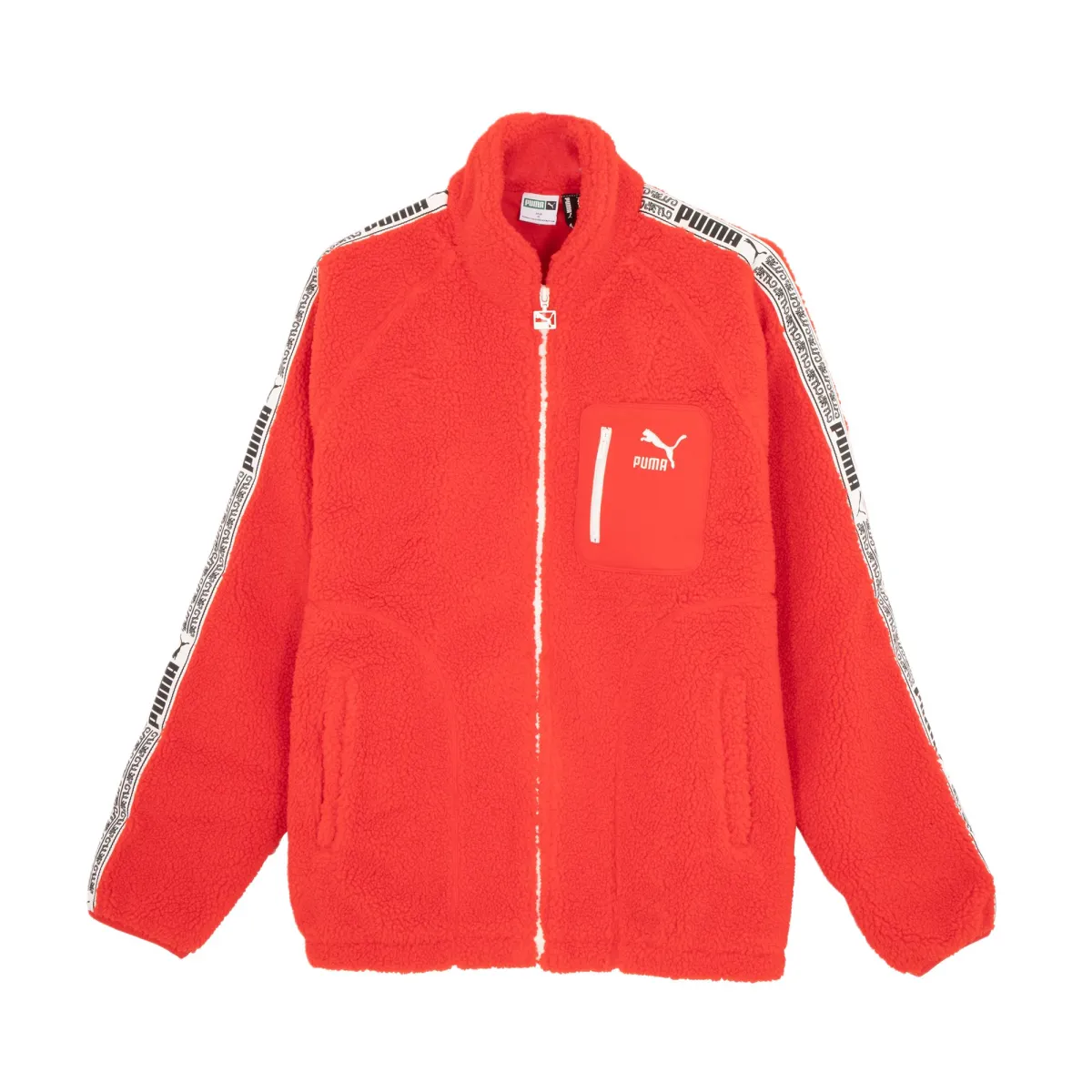 PUMA BZ GRAPHICS SHERPA JACKET Velvet feel Coat Unisex Red