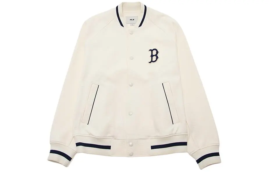 MLB SS24 Baseball Jacket Unisex Cream