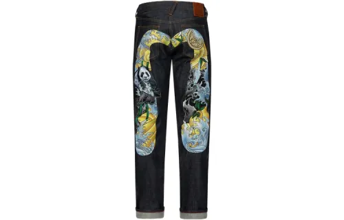 EVISU Jeans Men's Denim Blue Moderate Straight Fit Pants