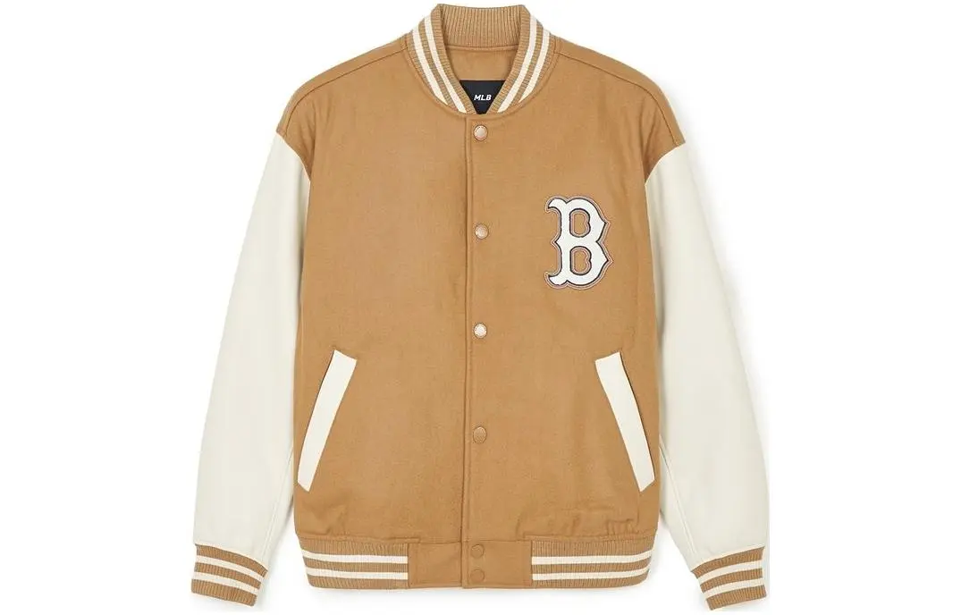 MLB SS24 Baseball Jacket Unisex Tan