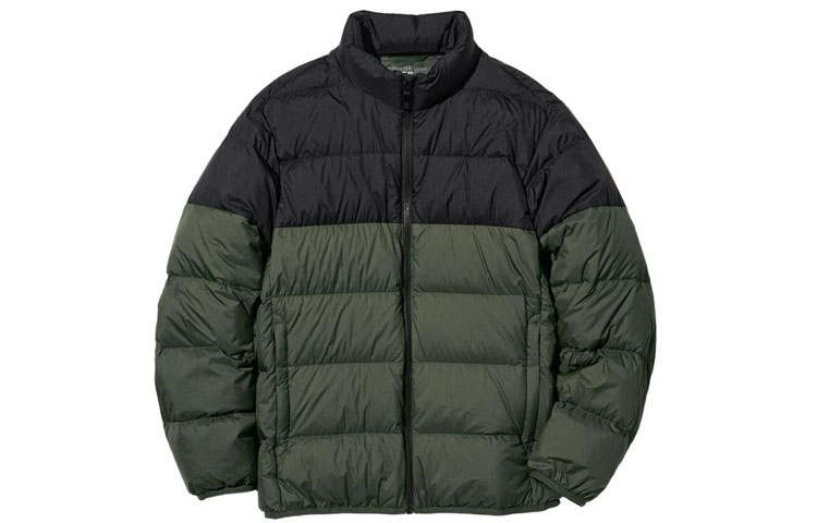 UNIQLO Down Jackets Men's Olive Stand Collar Moderate Other