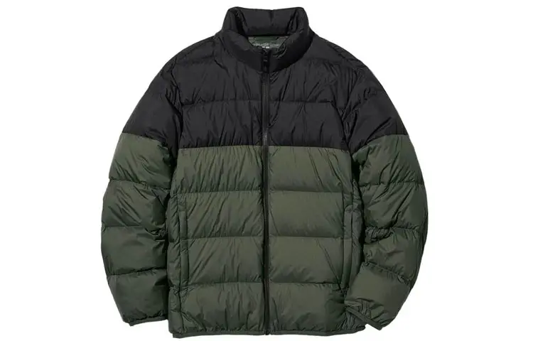 UNIQLO Down Jackets Men's Olive Stand Collar Moderate Other