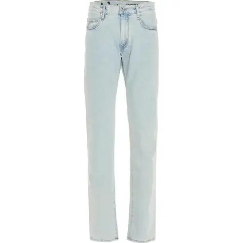 OFF WHITE SS21 Jeans Men's Light Blue Moderate Slim Fit Pants