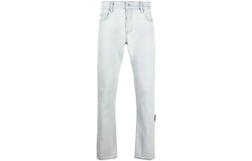 OFF WHITE SS21 Jeans Men's Light Blue Moderate Straight Fit Pants