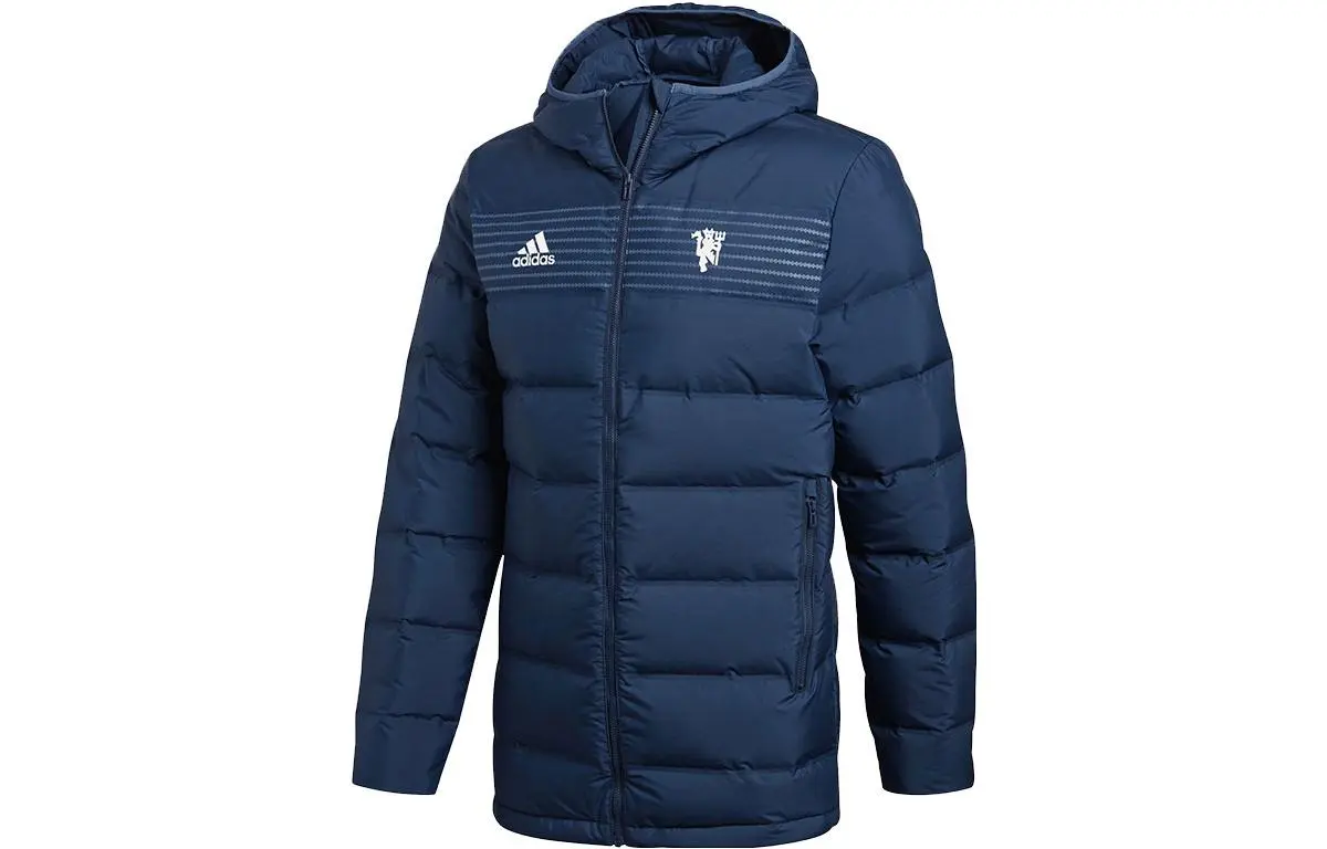 Adidas Down Jackets Men's Blue Hooded Moderate Other