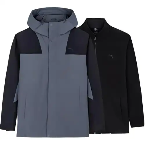 Anta Variety Training Collection Warm Water-Repellent Windbreaker Jacket Men's Basic Black/Men's Gray
