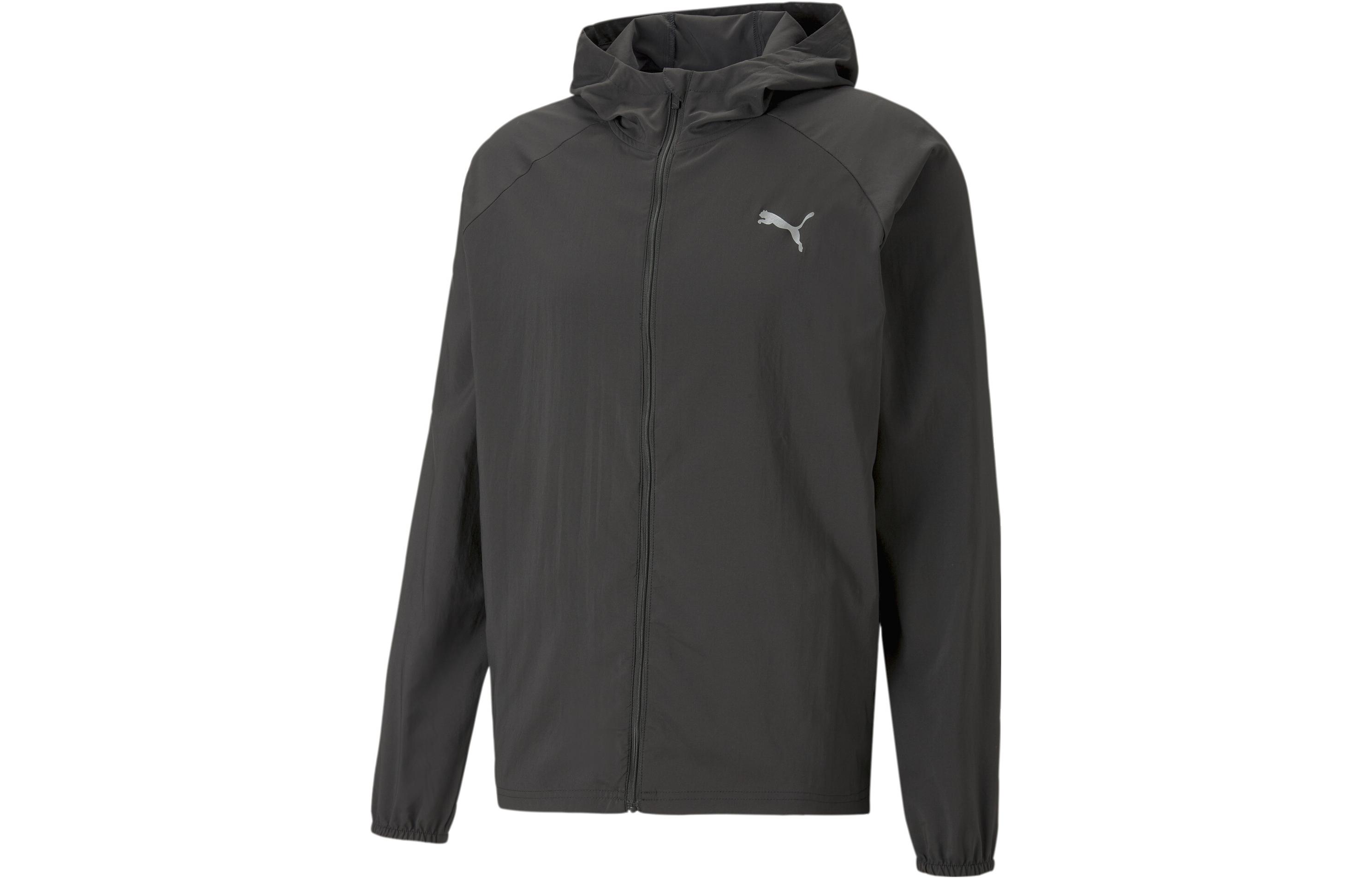PUMA RUN FAVORITE WOVEN HOODED JACKET Men's Black
