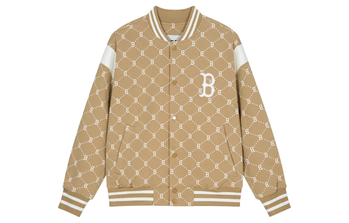 MLB SS24 Baseball Jacket Unisex Light Camel