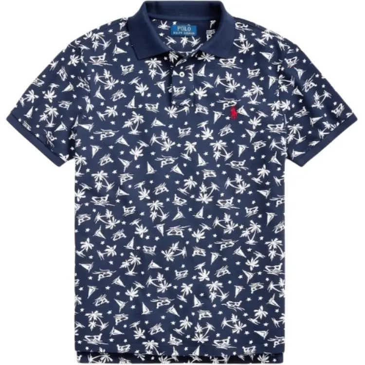 Polo Ralph Lauren Polo Shirt Custom Slim Fit Men's Marine Blue