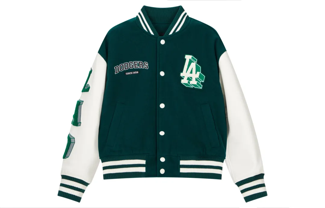 MLB Varsity LA DODGERS Baseball Jacket Unisex Dark Green