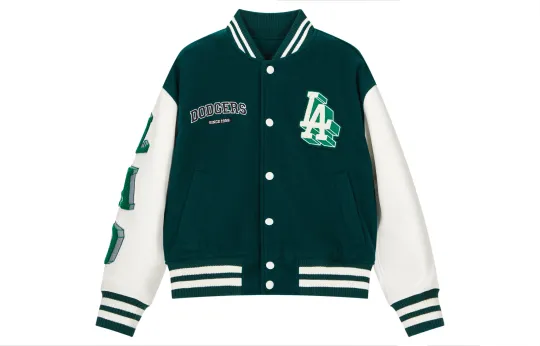 MLB Varsity LA DODGERS Baseball Jacket Unisex Dark Green