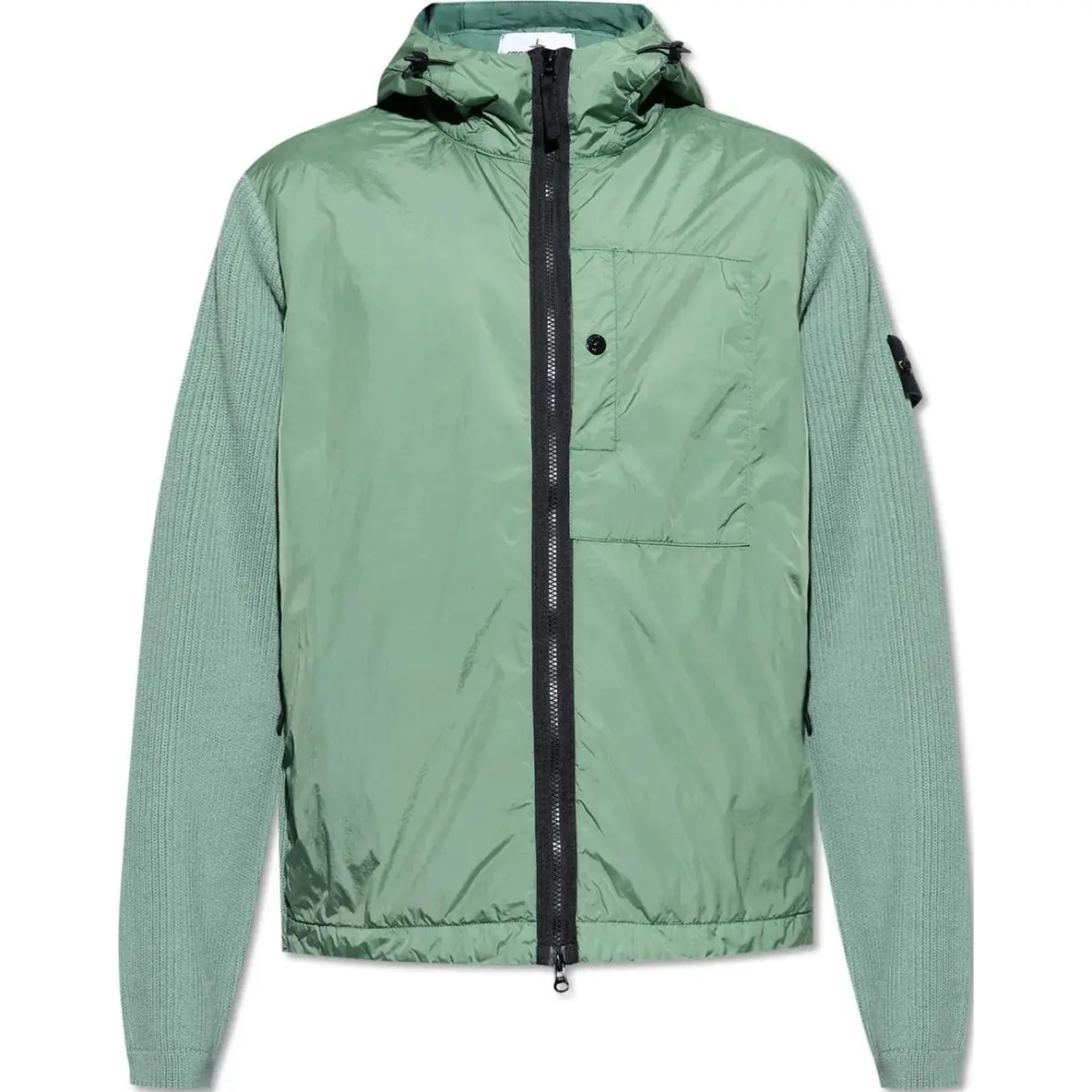 STONE ISLAND Panelled Zip-Up Hooded Jacket