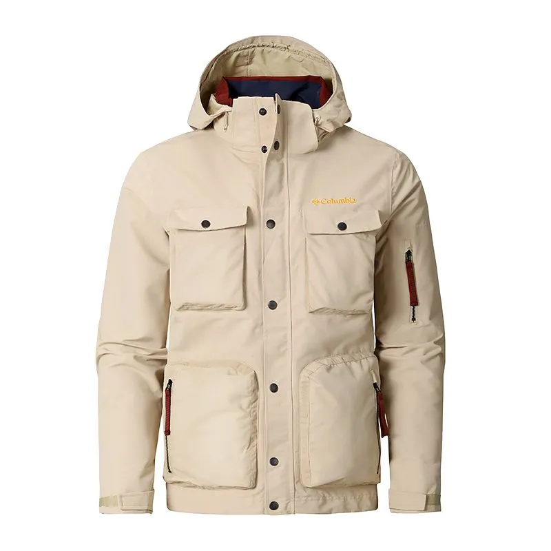 Columbia City Outdoor Collection Waterproof, Windproof, And Breathable Windbreaker Jacket Men's Light Khaki