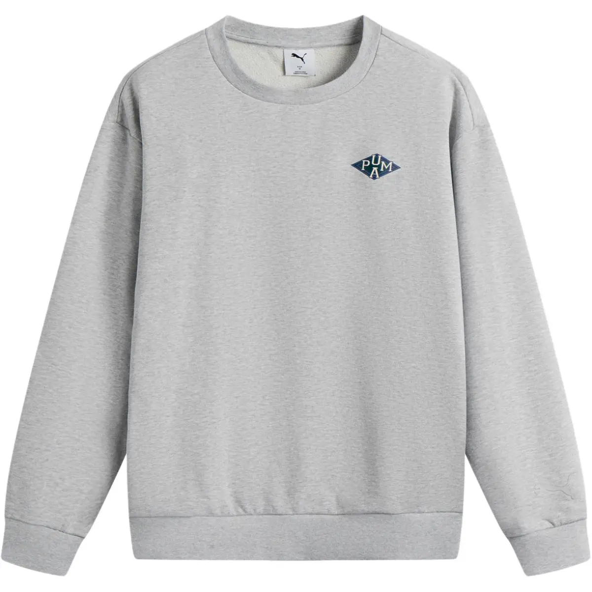 PUMA Sweatshirts Unisex Gray Crew Neck Moderate