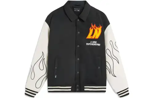 Li Ning Skateboard Jacket Men's Black Oat Gray