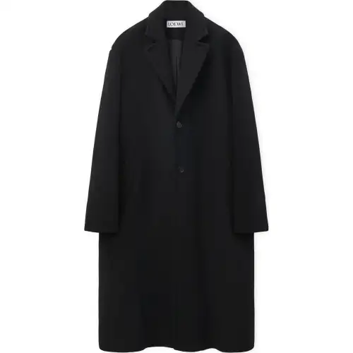 LOEWE Coats Men's Black Moderate Straight Fit