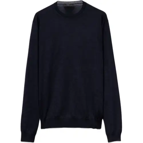 PRADA Sweaters Men's Blue Crew Neck Moderate