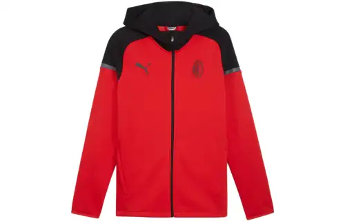 PUMA AC Milan Football Casuals Hooded Jacket Men's Red Black