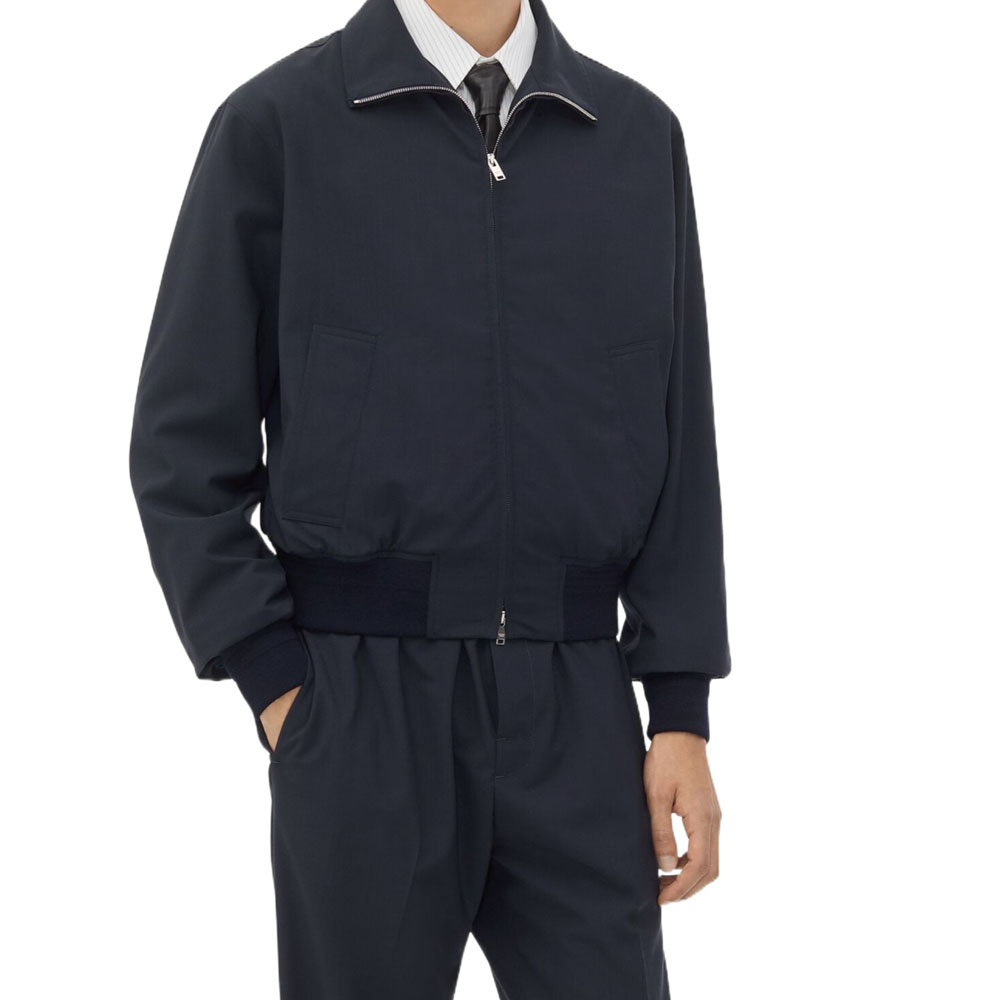 Мужская куртка Bottega Veneta Fine Wool Blouson (темно-синяя)