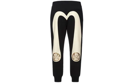 EVISU Cuffed Pants Sweatpants Men's Black