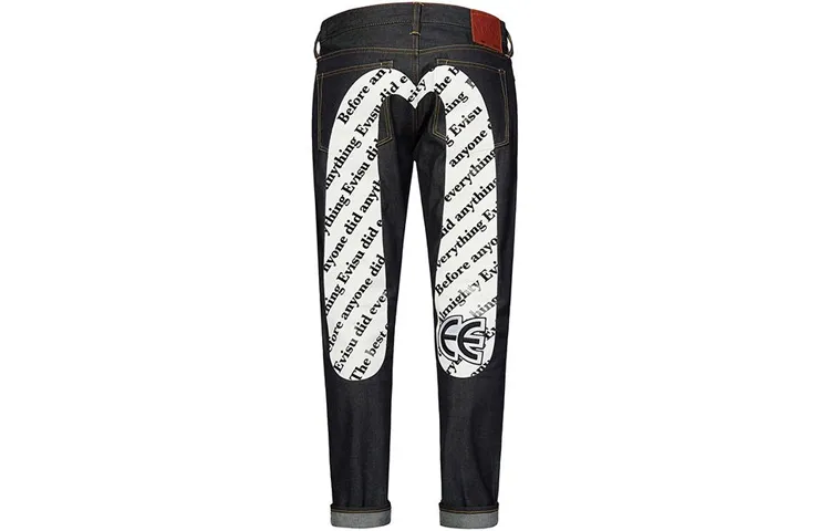 EVISU Jeans Men's Denim Blue Moderate Tapered Pants