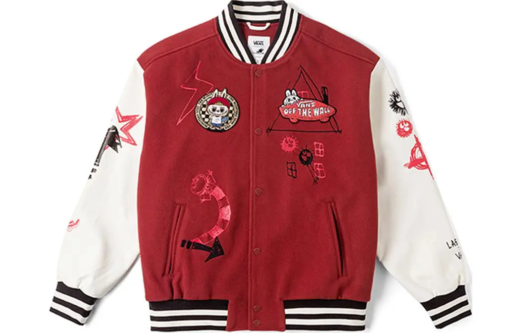 Vans x THE MONSTERS Baseball Jacket Unisex Red Brown