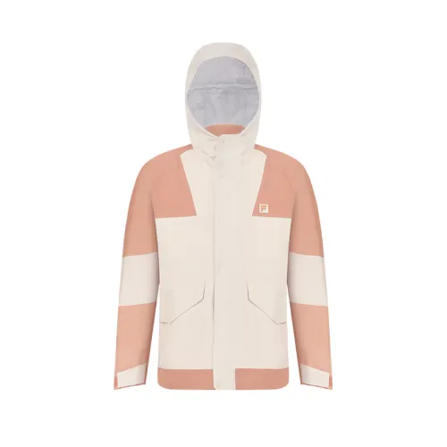 FILA Fitness Hiking Outdoor Adventure Thermal, Waterproof, Windproof Windbreaker Jacket Unisex Light Beige Khaki
