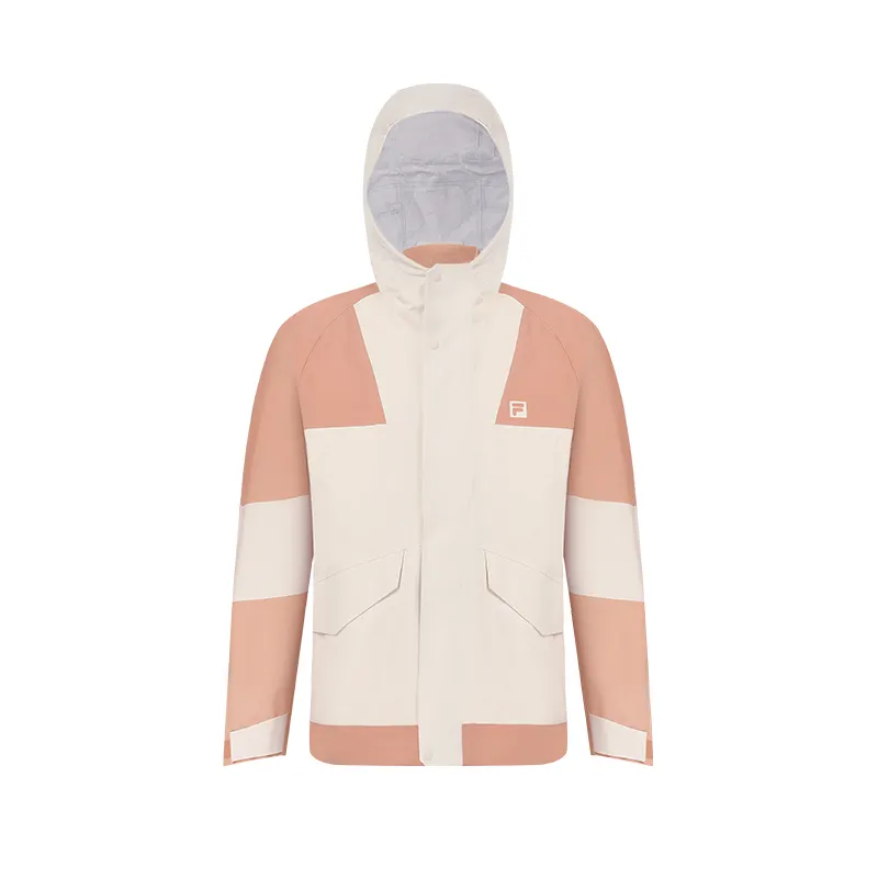 FILA Fitness Hiking Outdoor Adventure Thermal, Waterproof, Windproof Windbreaker Jacket Unisex Light Beige Khaki