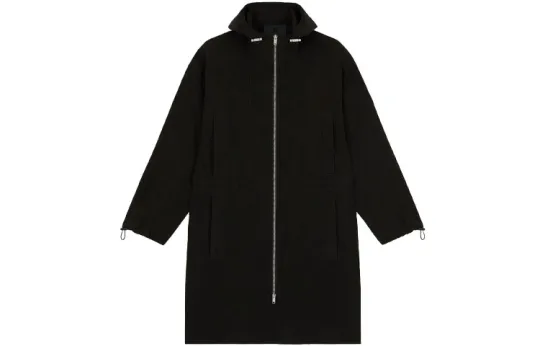 Givenchy Parka Coats Men's Black Hooded Moderate