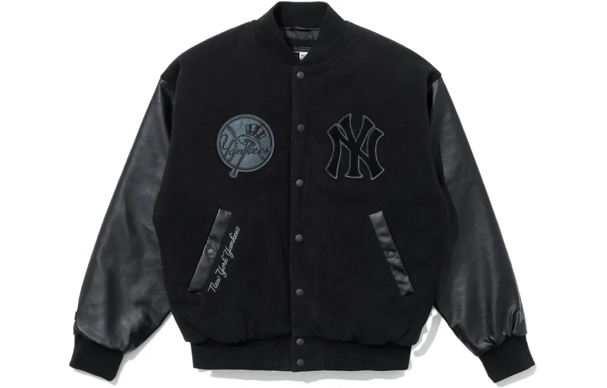 New Era Baseball Jackets Unisex Black Baseball Collar Moderate