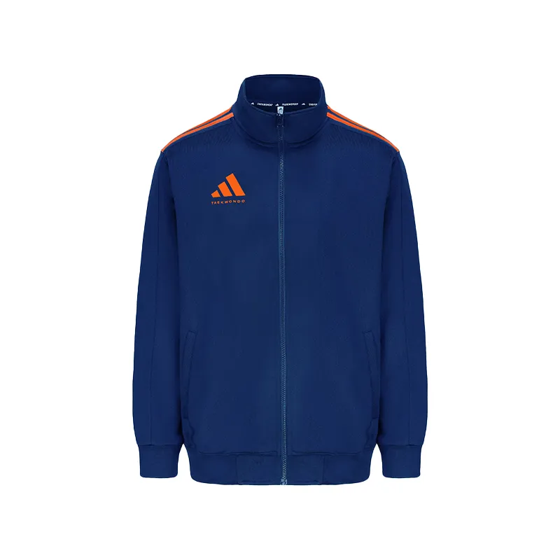 Adidas Taekwondo Jacket Unisex Blue Base Orange Stripes