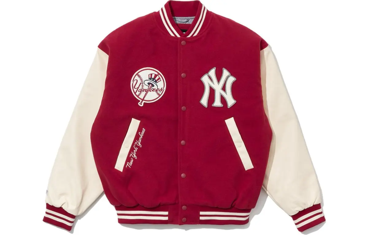 New Era Baseball Jacket Unisex Burgundy