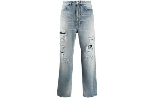 Balenciaga Jeans Men's Blue Moderate Straight Fit Pants