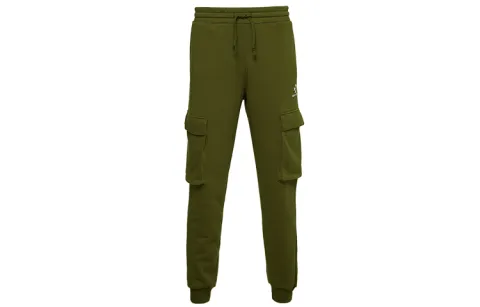 Converse Star Chevron EMB PO Workwear Elastic Cuff Fleece Lined Sports Casual Pants Men's Olive Green