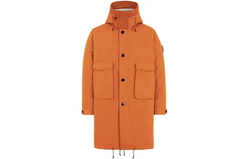 STONE ISLAND Parka Coats Unisex Orange Hooded Moderate