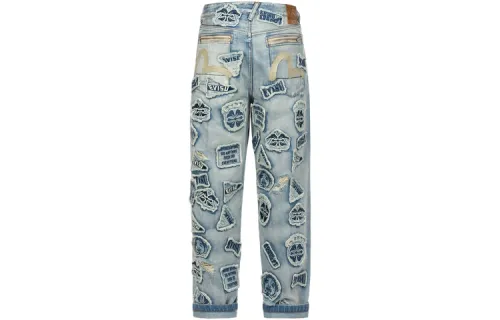 EVISU Jeans Men's Denim Blue Moderate Straight Fit Pants
