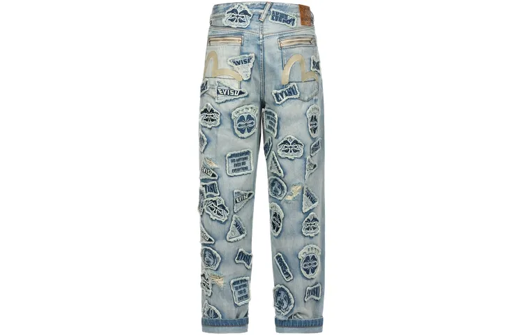 EVISU Jeans Men's Denim Blue Moderate Straight Fit Pants