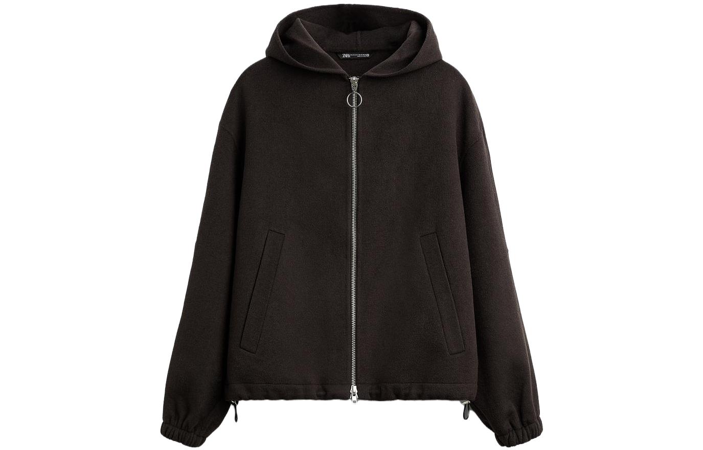 ZARA Jackets Men's Brown Hooded Moderate Other