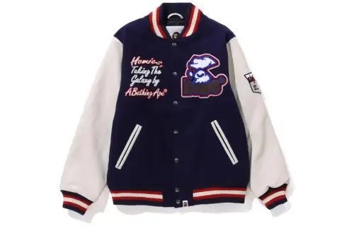 A BATHING APE Logo Patch Varsity Jacket