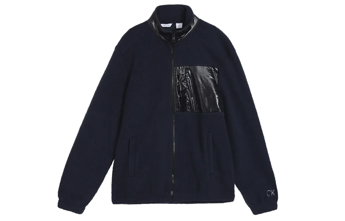 CALVIN KLEIN Velvet-feel Coat Men's Dark Blue